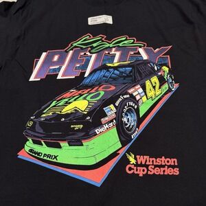 NOS Vintage 1991 Kyle Petty T-Shirt L MELLO YELLO Racing Nascar Winston Cup Neon